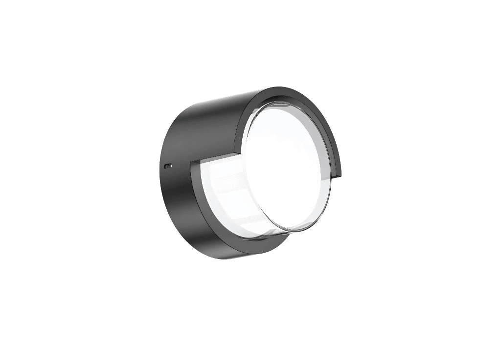 Candeeiro LED de Parede Redondo Preto
