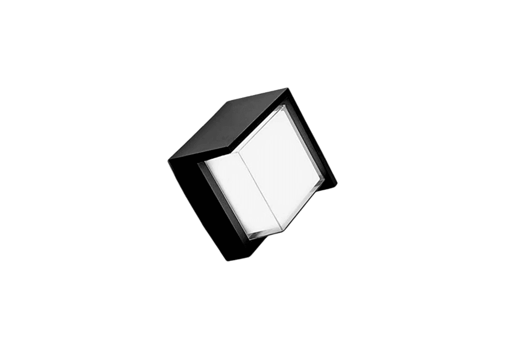 Candeeiro LED de Parede Quadrado Preto