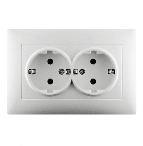 Tomada Dupla com Terra Rita Branca