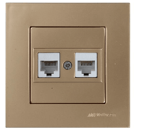 Tomada de Telefone RJ12 Dupla